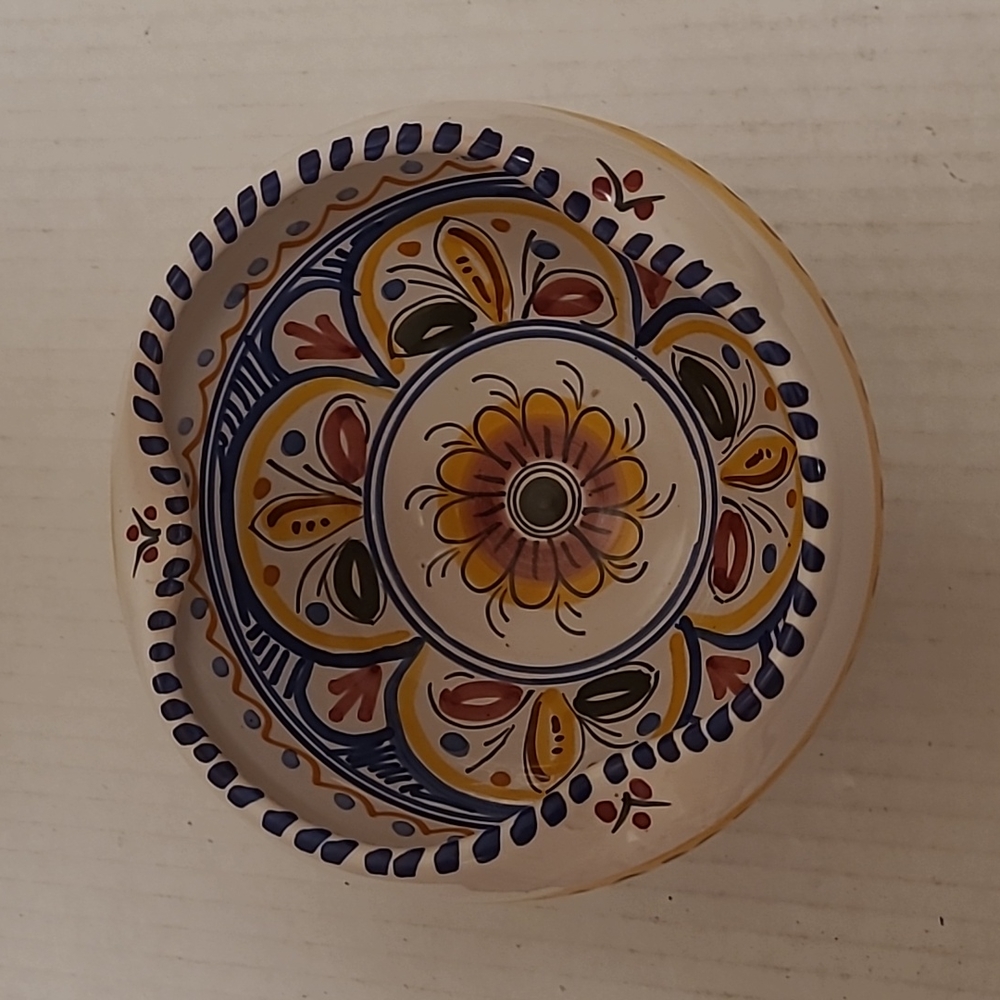 Beautiful Vintage De-La-Cal Puente Spain Pottery Bowl